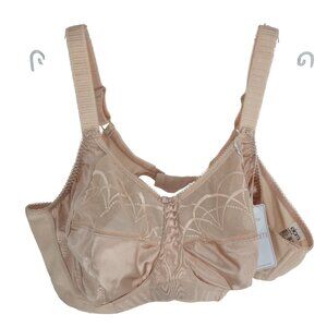 elomi Cate Soft Cup Bra Latte Sheer Embroidered Satin Plus size Curvy Lingerie
